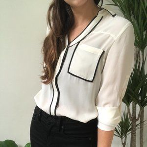 Express Black and White Portofino Shirt